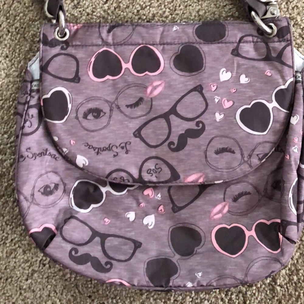 Lesportsac eyeglasses print crossbody.